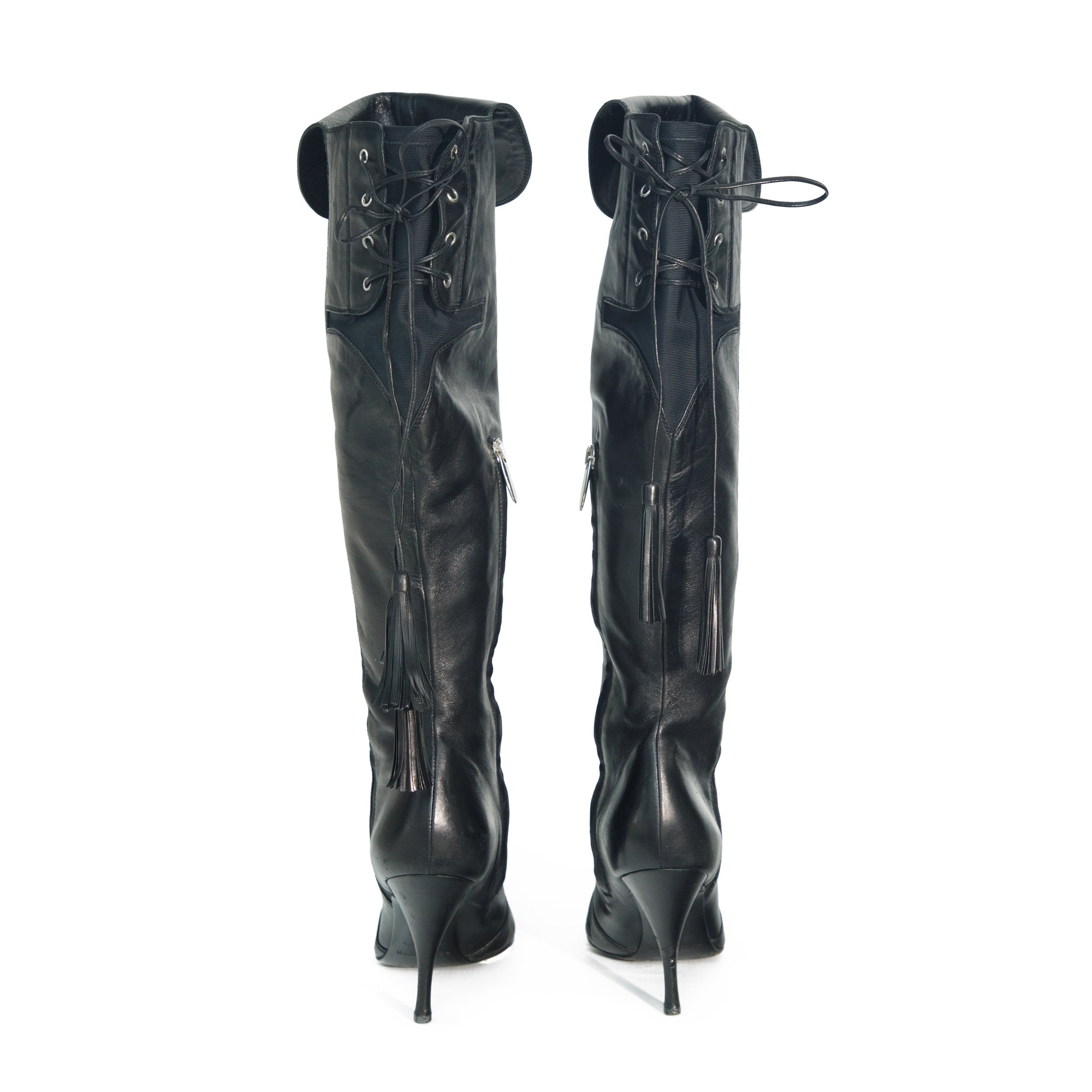 Image of Sergio Rossi 2008 Black Leather Knee High Boots