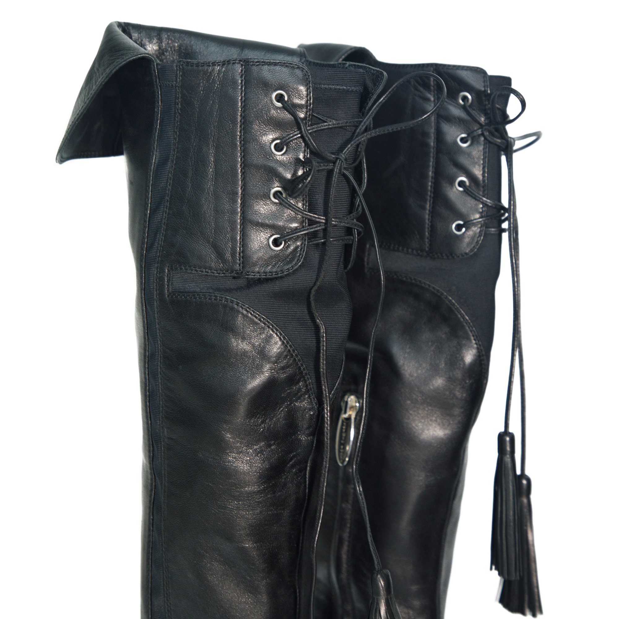 Image of Sergio Rossi 2008 Black Leather Knee High Boots