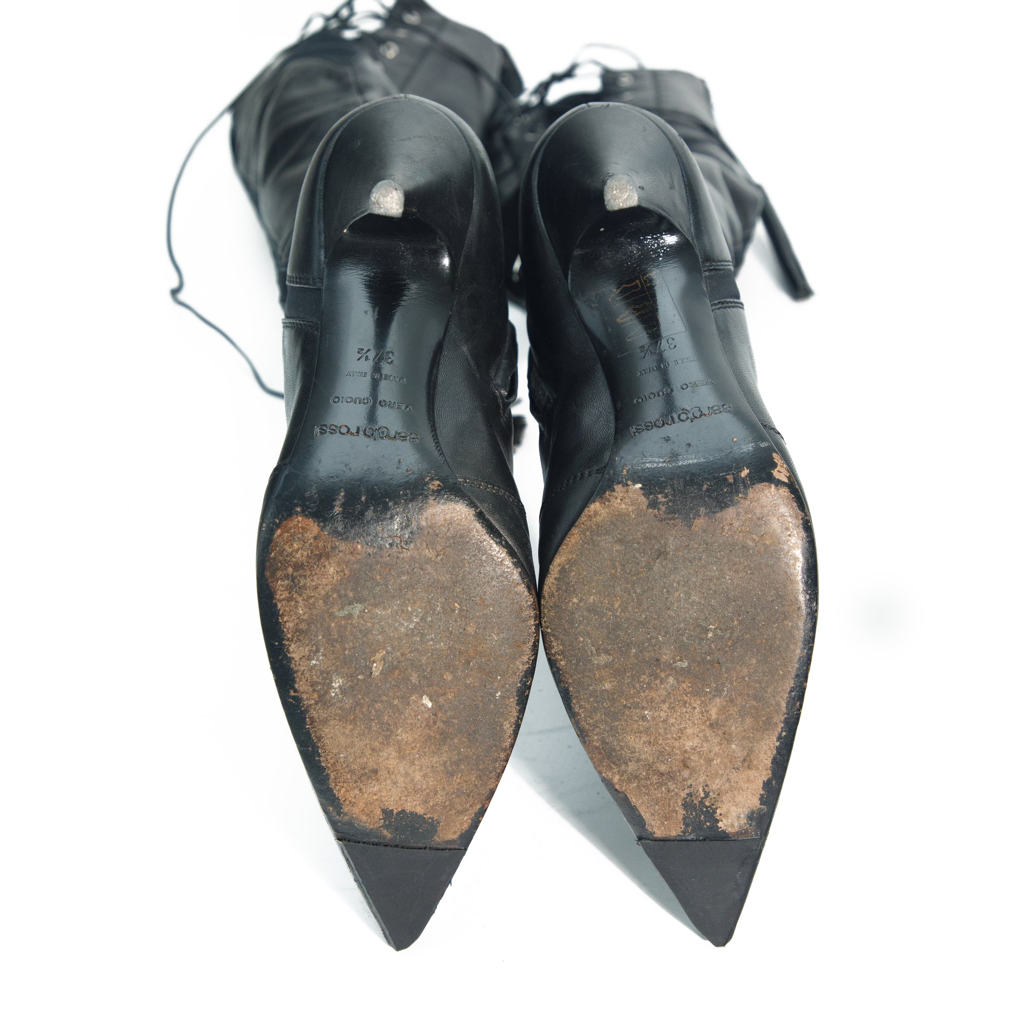 Image of Sergio Rossi 2008 Black Leather Knee High Boots