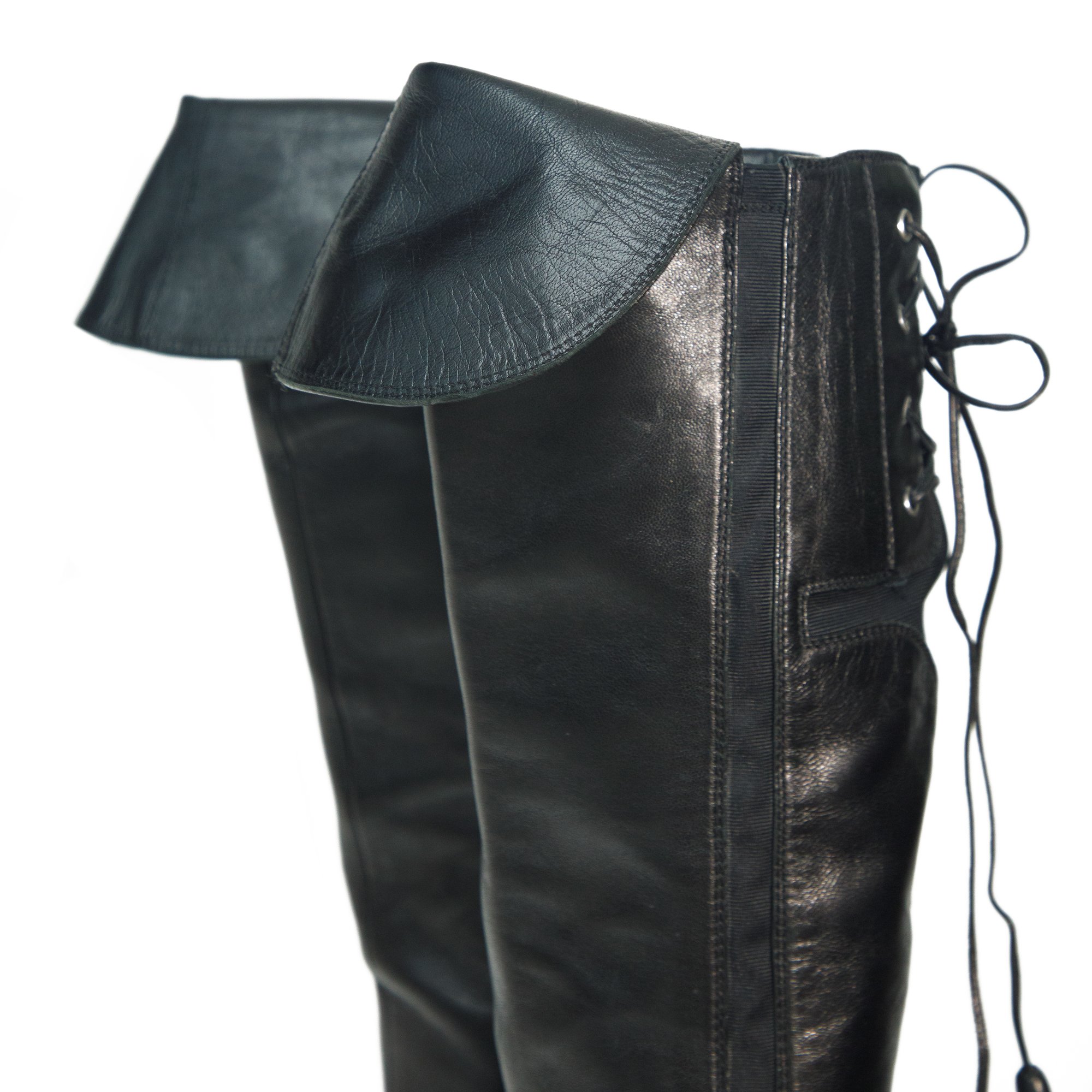 Image of Sergio Rossi 2008 Black Leather Knee High Boots