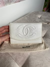 Image 1 of Chanel CC White Compact Wallet