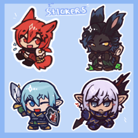 PREORDER-ffxiv 2” chibi stickers