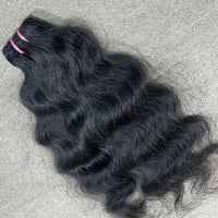 Image 2 of Thick  Raw Burmese Hair Extensions  100% Human Hair  100G  Wavy