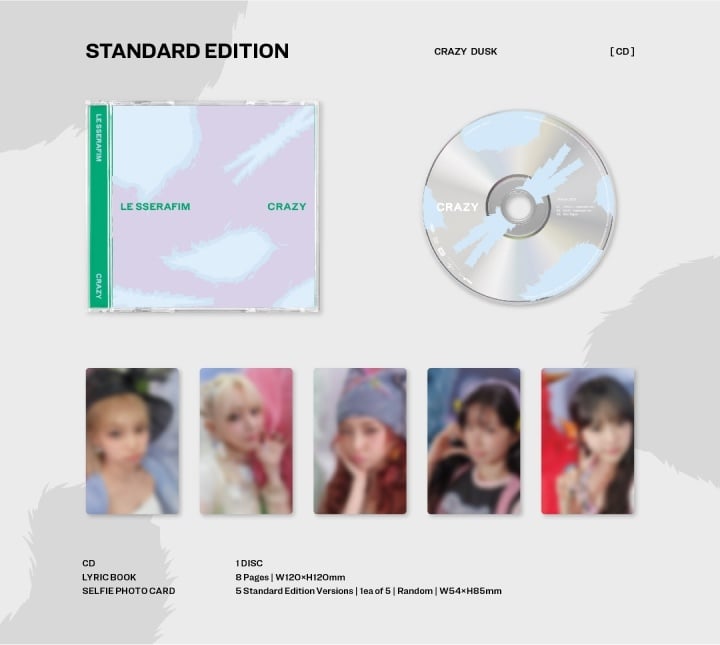 Image of LE SSERAFIM CRAZY Japan Standard Edition + HMV Japan POBs