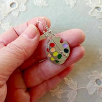 Image 2 of Silver Artists Palette Charm Earrings
