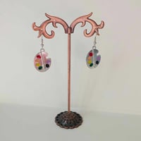Image 5 of Silver Artists Palette Charm Earrings