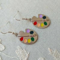 Image 8 of Silver Artists Palette Charm Earrings