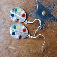 Image 7 of Silver Artists Palette Charm Earrings