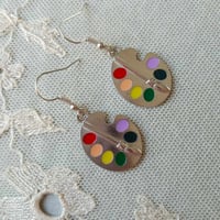 Image 6 of Silver Artists Palette Charm Earrings