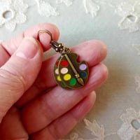 Image 2 of Bronze Artists Palette Charm Earrings