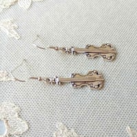 Image 8 of Silver Violin Charm Earrings