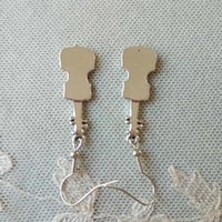 Image 10 of Silver Violin Charm Earrings