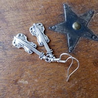 Image 9 of Silver Violin Charm Earrings