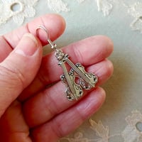 Image 2 of Silver Violin Charm Earrings