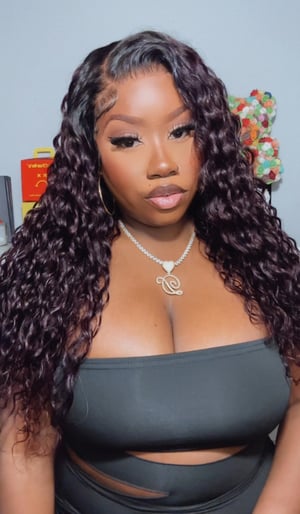 Image of Plum Water Wave 13x4 Lace Front Wig in 24”