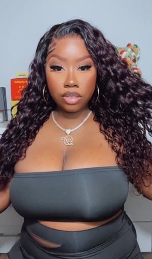 Image of Plum Water Wave 13x4 Lace Front Wig in 24”