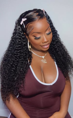 Image of Braided Zig Zag Part Deep Wave 13x4 Lace Front in 24”