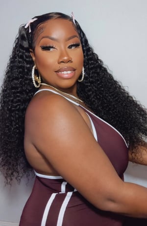 Image of Braided Zig Zag Part Deep Wave 13x4 Lace Front in 24”