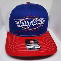 Image 1 of BBG Snapback White, Red, Blue w/ Red & White stitching 
