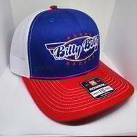 Image 2 of BBG Snapback White, Red, Blue w/ Red & White stitching 