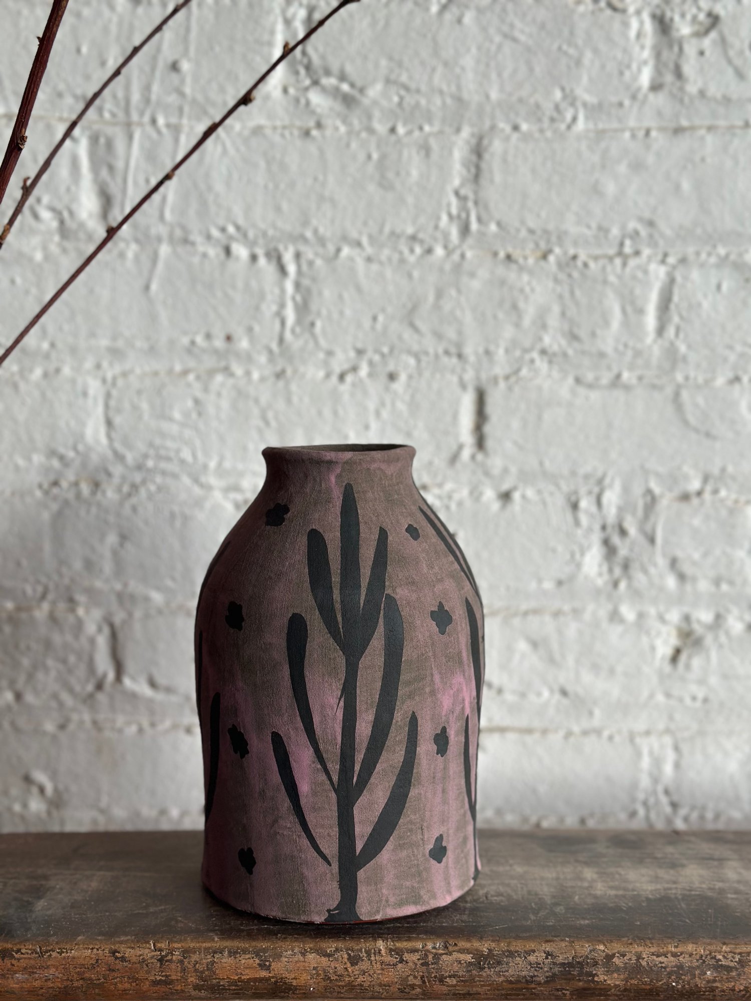 Image of Painted Grass Bottle Vase 