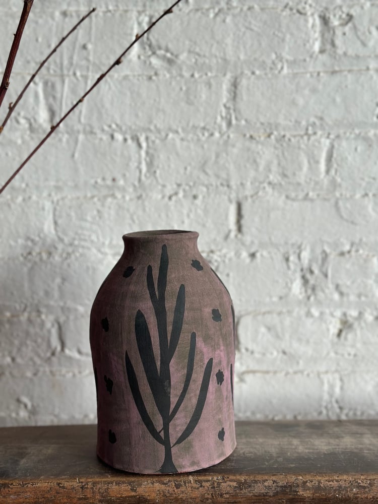 Image of Painted Grass Bottle Vase 