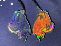 Image 1 of Blue and Orange Fire Dragon Phone Charm