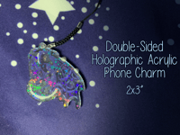 Image 2 of Blue and Orange Fire Dragon Phone Charm
