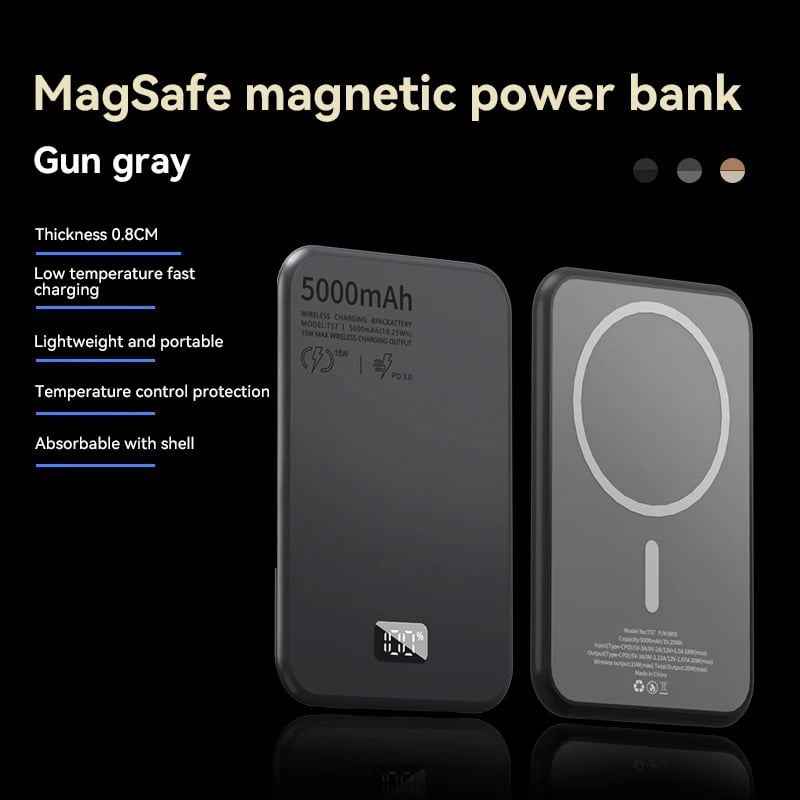 MSL 5000mAh Magnetic Wireless Power Bank PD20W Fast Charging