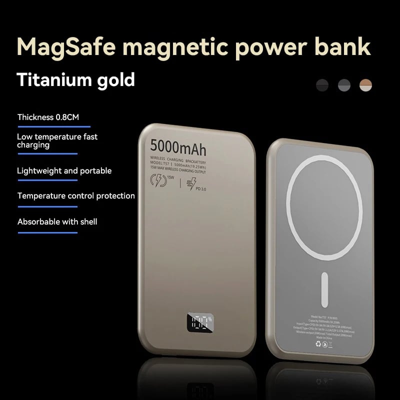 MSL 5000mAh Magnetic Wireless Power Bank PD20W Fast Charging