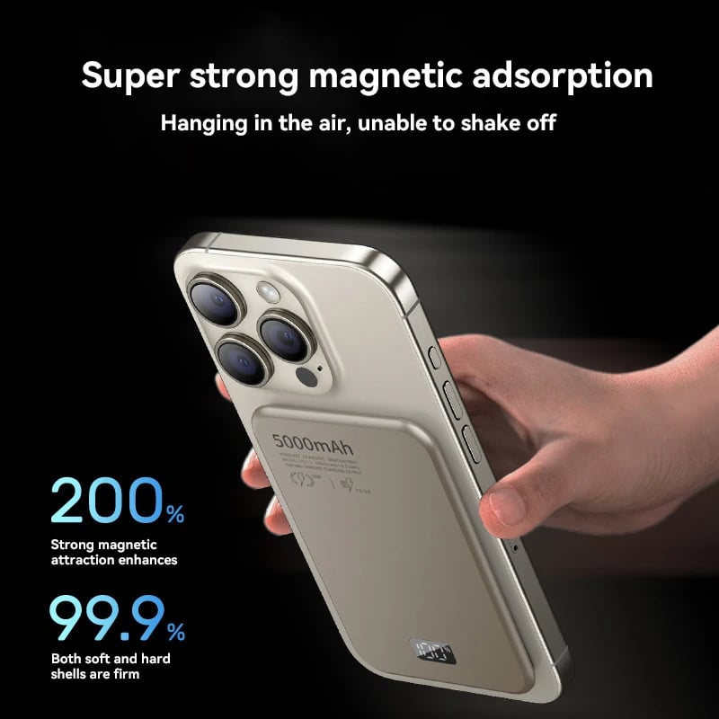 MSL 5000mAh Magnetic Wireless Power Bank PD20W Fast Charging