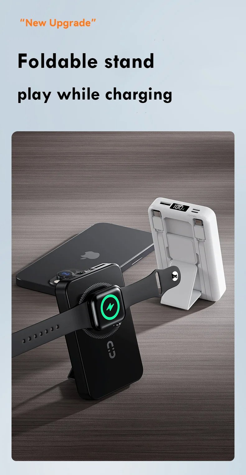 MSL 10000mAh Magnetic 3-in-1 Wireless Power Bank with PD20W Fast Charging