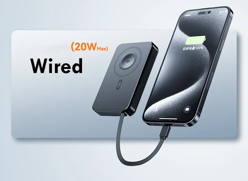 MSL 10000mAh Magnetic 3-in-1 Wireless Power Bank with PD20W Fast Charging