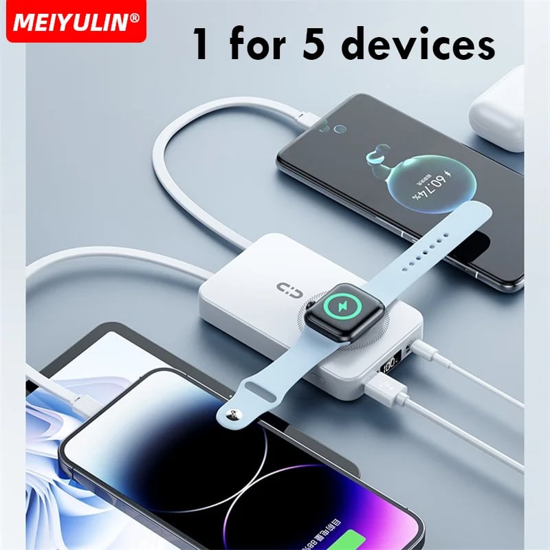 MSL 10000mAh Magnetic 3-in-1 Wireless Power Bank with PD20W Fast Charging