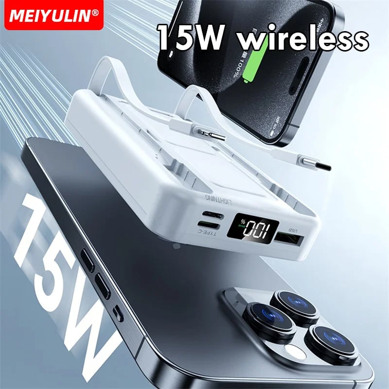 MSL 10000mAh Magnetic 3-in-1 Wireless Power Bank with PD20W Fast Charging
