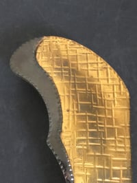 Image 4 of Italian Door Handle of Hammered Brass and Blackened Copper