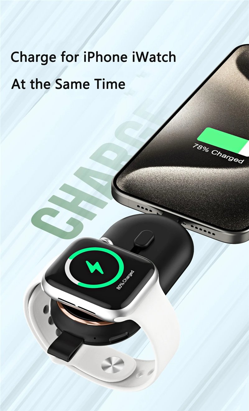 MSL 2000mAh Magnetic Wireless Charger for Apple Watch and iPhone