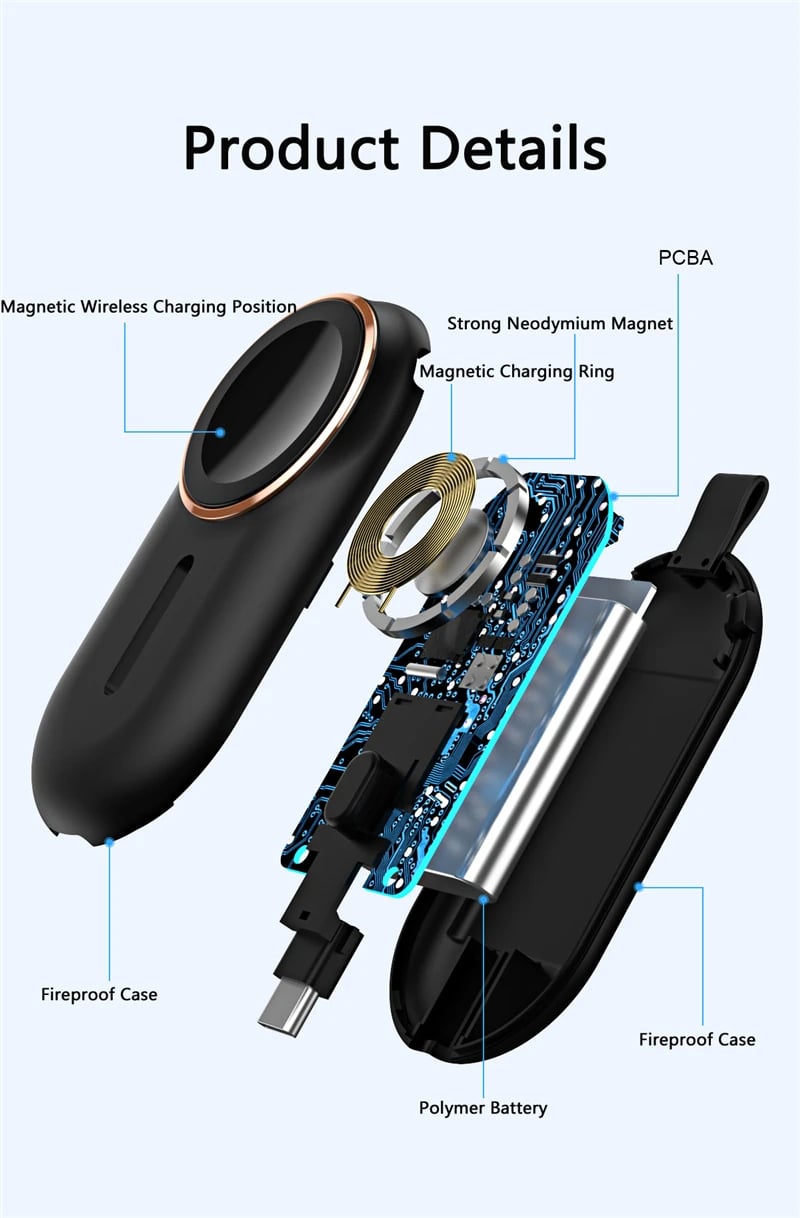 MSL 2000mAh Magnetic Wireless Charger for Apple Watch and iPhone