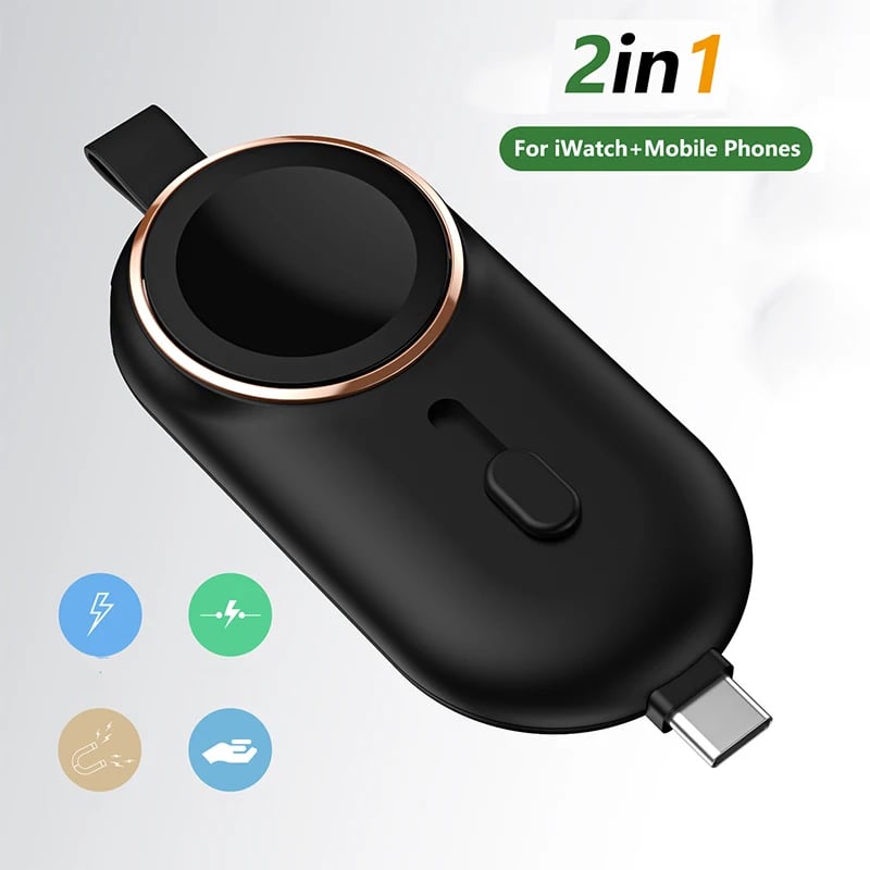 MSL 2000mAh Magnetic Wireless Charger for Apple Watch and iPhone