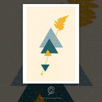 Affichette dorée · Triangle Fougère