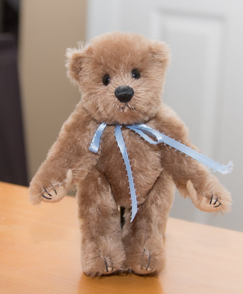 Image of "Teedie" Mohair Bear by artist Barbara Troxel 