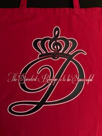 Image 2 of Red Tote Bag with Black "D" Logo *LIMITED*