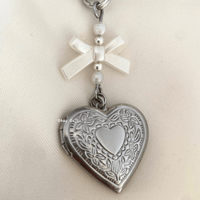 Image 2 of Silver Heart Locket Keychain