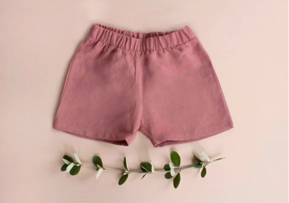 Image of Everyday linen shorts brick  & rose clay