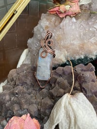 Image 3 of Antique Copper Rainbow Moonstone Pendant