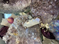 Image 3 of Antique Copper with Rainbow Moonstone and Aquamarine 