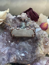 Image 4 of Antique Copper with Rainbow Moonstone and Aquamarine 