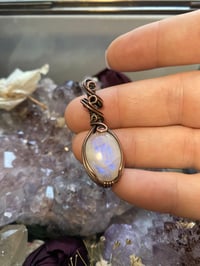 Image 5 of Dainty Rainbow Moonstone with Pink Tourmaline 