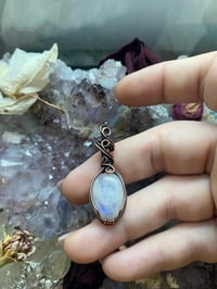 Image 4 of Dainty Rainbow Moonstone with Pink Tourmaline 