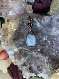 Image 3 of Dainty Rainbow Moonstone with Pink Tourmaline 